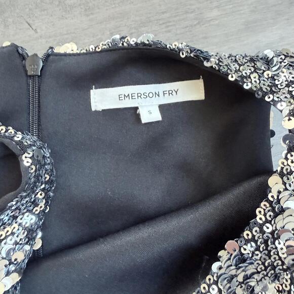 Emerson Fry Silver Sequin Sleeveless Dress Size Small - Picture 3 of 7